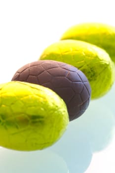 Easter eggs isolated against a white background