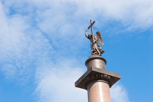 Top of the Alexander Column in Saint-Petersburg