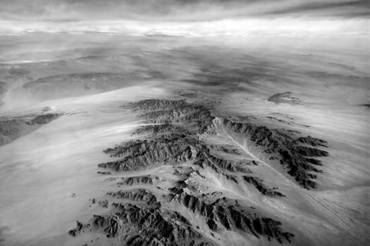 Aerial view from airplane window