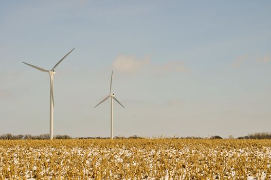 Indiana Wind Turbines in a field - background