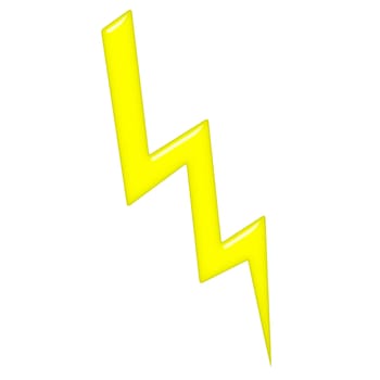 3d lightning isolated in white