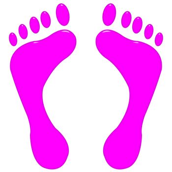 3d pink feet isolated in white