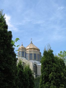 church steeple and blue sky