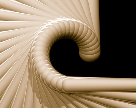 Abstract organic form on black background - 3d illustration