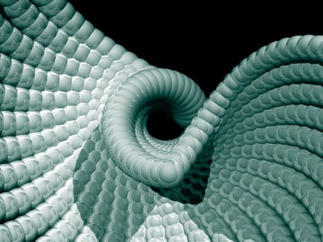 Abstract organic form on black background - 3d illustration