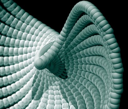 Abstract organic form on black background - 3d illustration