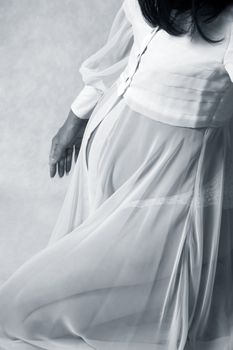 The pregnant woman on the ninth month. The girl was born
