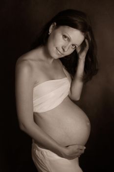 The pregnant woman on the ninth month. The girl was born
