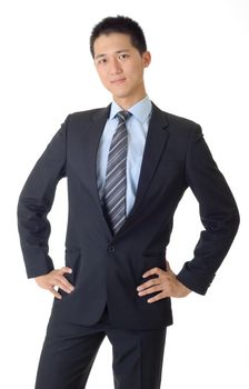 Young business man portrait of Asian with formal suit.