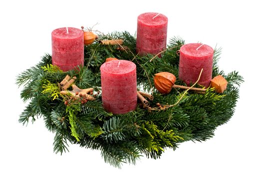 advent wreath isolated on white background