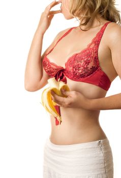 sexy girl eating banana