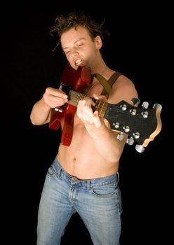 punk playing guitar