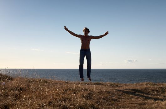 fit man levitating