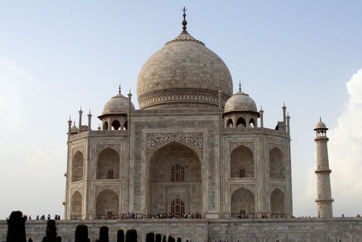 Unusual view of the Taj Mahal in Agra India