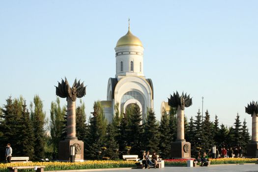 Church on Poklonnaya Gora in Moscow in a day off