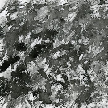 abstract background - splashes of black watercolor paint on white artist canvas