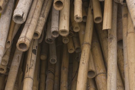 it is a lot of bamboos for chinese construction site