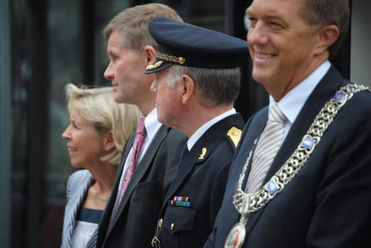 Bergen summer 2010, politicians on opening of Bybanen