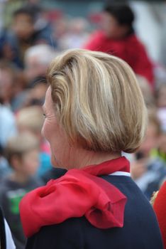 Queen Sonja at the opening of bybanen in Bergen june 2010.