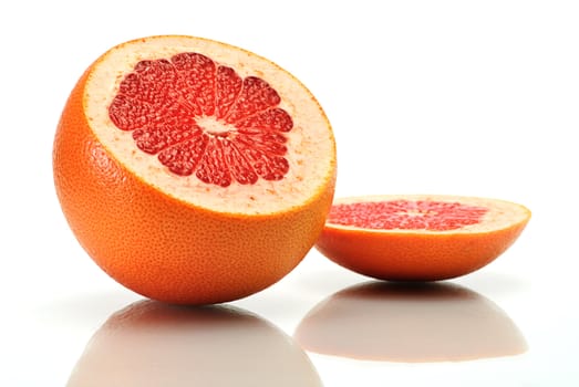 fresh grapefruit isolated on white
