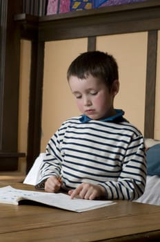 boy doing home work