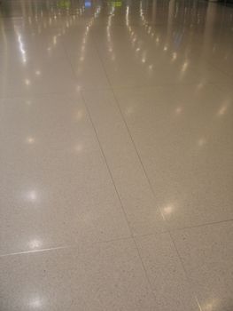 light reflections on a shinny floor