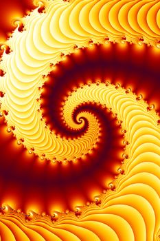 3D Illustration. High resolution Spiral generated with fractal algorithms.