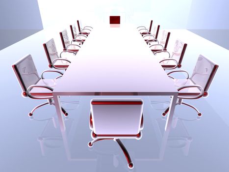 3D rendered Boardroom.