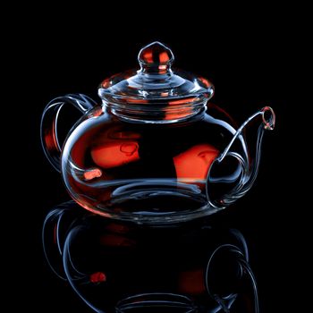 Darkfield of glass teapot