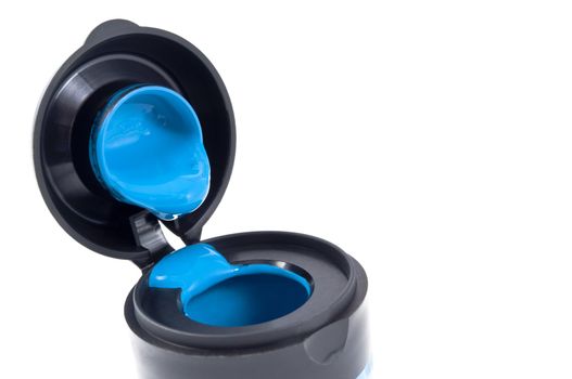 Blue color paint jar with stopper for miniatures