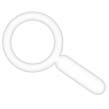 3d magnifying glass isolated in white