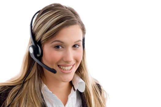 female customer care on an isolated white background