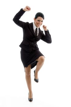 businesswoman successful with white background