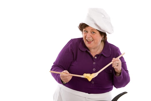 Home cook showing the dough ready to be baked