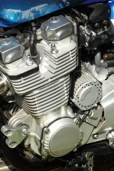 Side view of an engine of motorcycle
