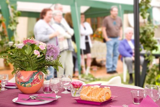 Garden party for a family meeting