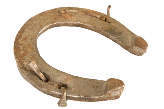 vintage horseshoe, lucky talisman symbol on white background