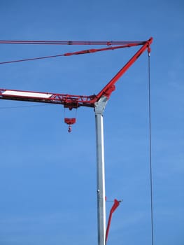 red construction crane