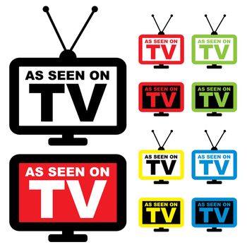 Collection of as seen on TV icon with television aerial