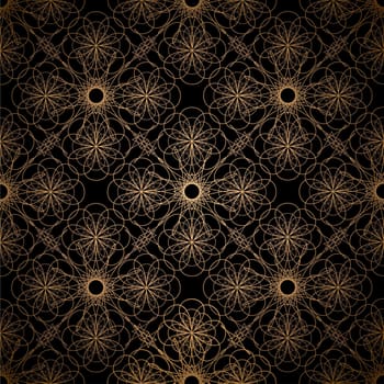 Golden wallpaper abstract spiral background with black pattern