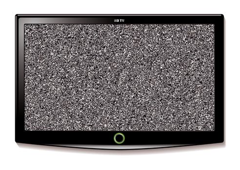 Modern LCD television with static interference and wide screen mode