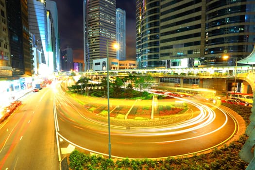 traffic in city at night