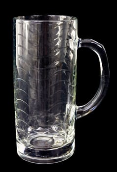 Beer glass goblet on the black background