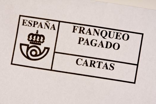 A Spanish postmark printed on white background