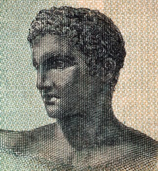 Ancient Greek Teenager on one million drachmai 1944 banknote from Greece