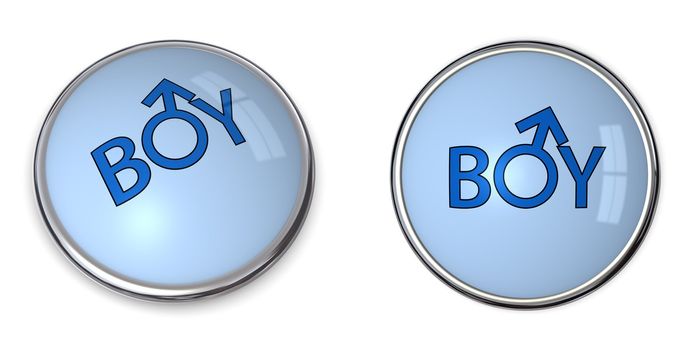 blue button with word boy and male gender symbol