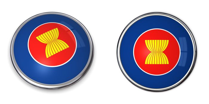 button style banner in 3D of ASEAN