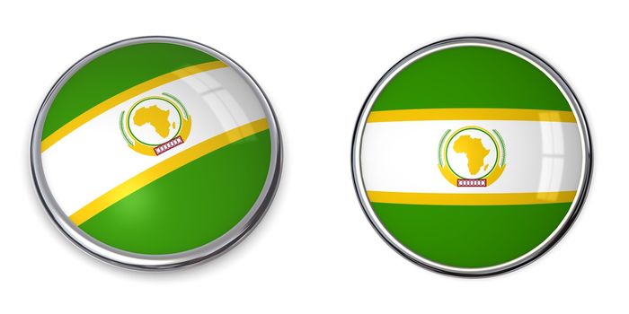 button style banner in 3D of African Union