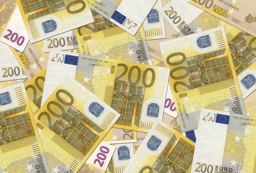 200 Euro notes background texture