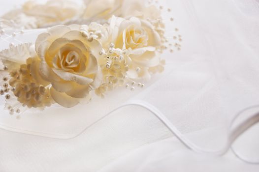 textile wedding background with pastel roses